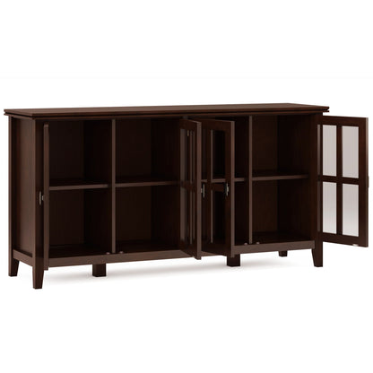 Artisan Handcrafted Wide 4-Door Storage Cabinet in dark espresso wood by HouseOfZazla on Tampa Home & Garden Store