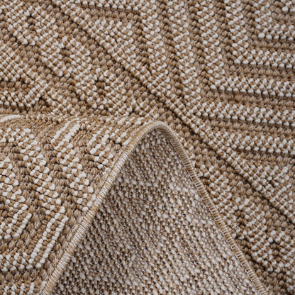 Modern Mocha 6.7x9 Area Rug with stain resistance in a tan and cream boucle weave on Tampa Home & Garden Store