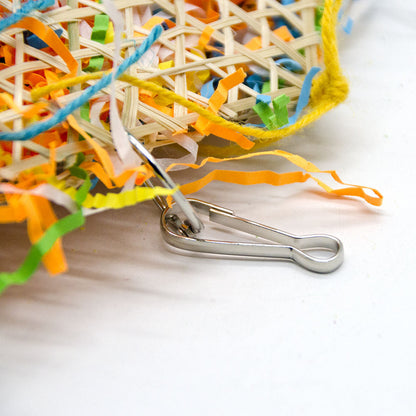 Bird brushed straw toy by Sell My Stuff with multicolor paper streamers and metal hanging clip on Tampa Home & Garden Store