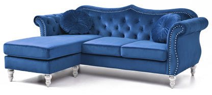 Hollywood Glam Sofa Chaise and Tufted Nailhead