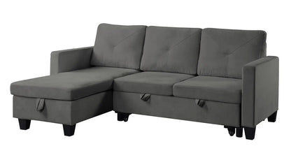 Nova reversible sleeper sectional sofa with storage chaise in gray fabric by Unique Piece Furniture on Tampa Home & Garden Store