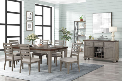 Side Dining Chair with Ladder Back Set of 2 Gray