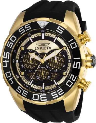 Invicta Men's Speedway chronograph watch with gold-tone case and black strap on Tampa Home & Garden Store