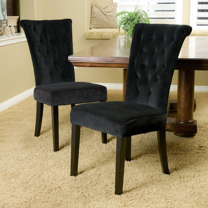 Charlotte Dining Chair Black fabric upholstery side chair Kitchen & Dining Room Chair on Tampa Home & Garden Store