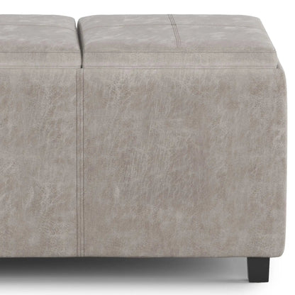 Avalon Upholstered Storage Ottoman With Trays