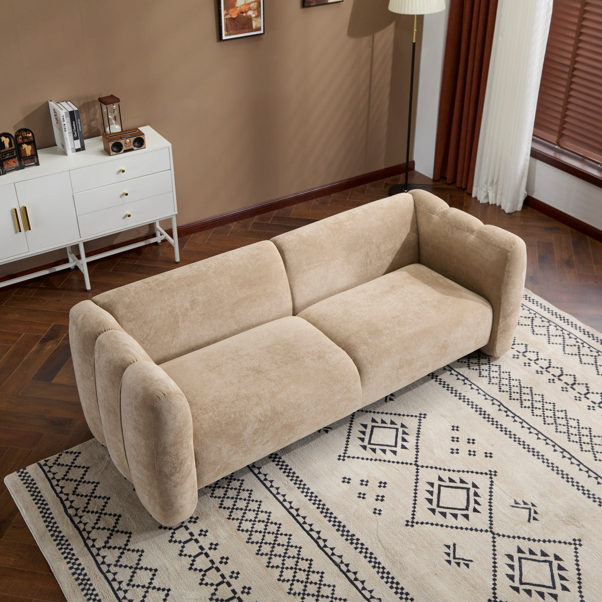 The Wave Velvet Sofa And High Back Support