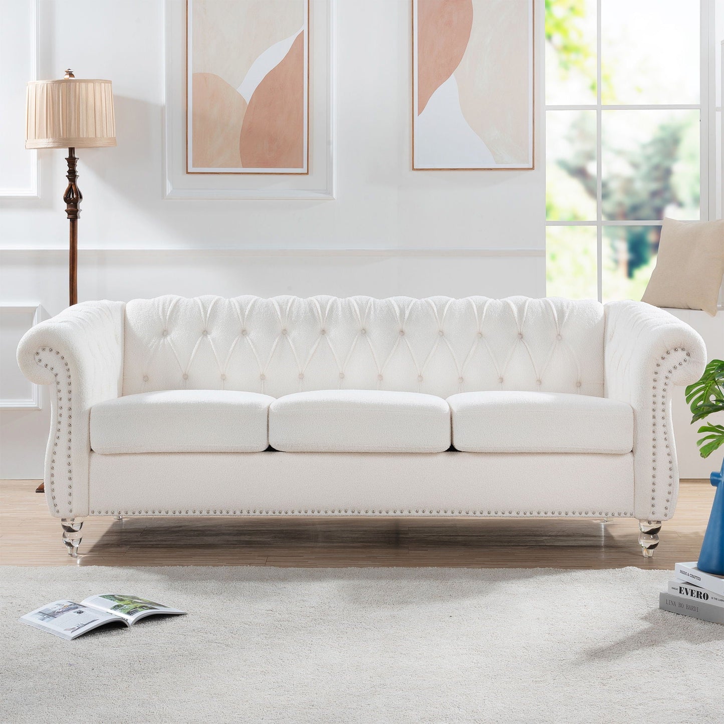 Rolled Arm Chesterfield Three Seater Sofa