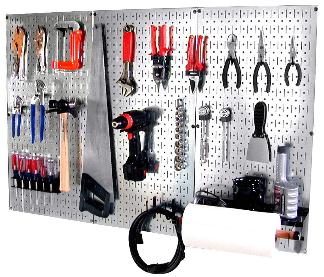 4 Foot Metal Pegboard Organizer Kit and Hooks