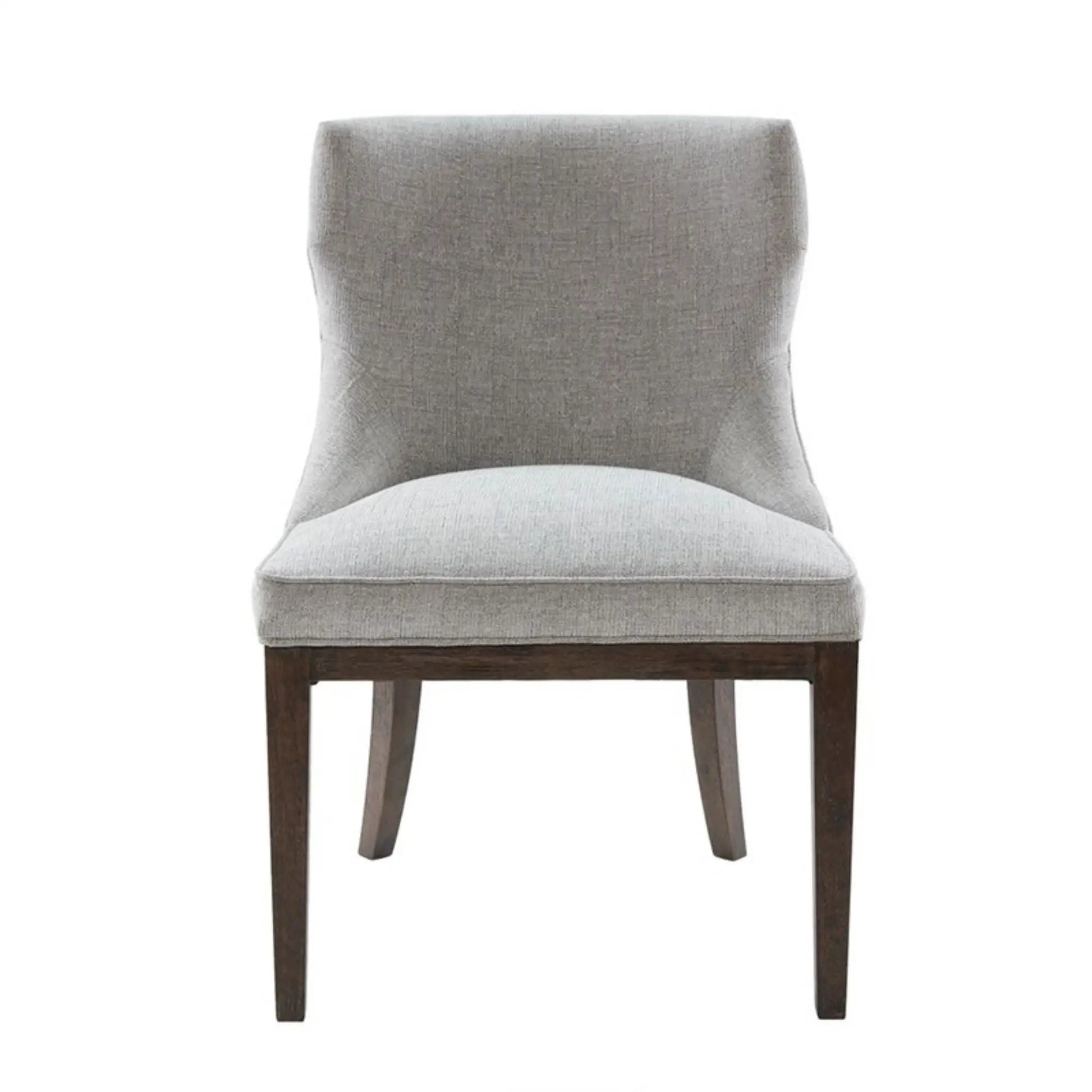 Hutton dining side chair gray upholstery with dark wood legs on Tampa Home & Garden Store