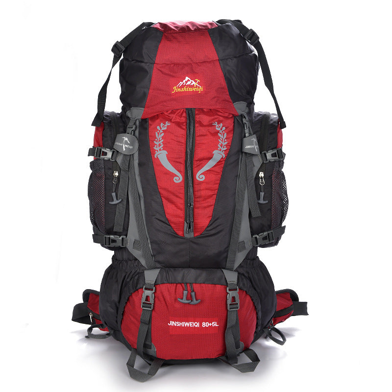 Mountaineering backpack 80L/85L red and black with multiple pockets and hip belt My Store on Tampa Home & Garden Store
