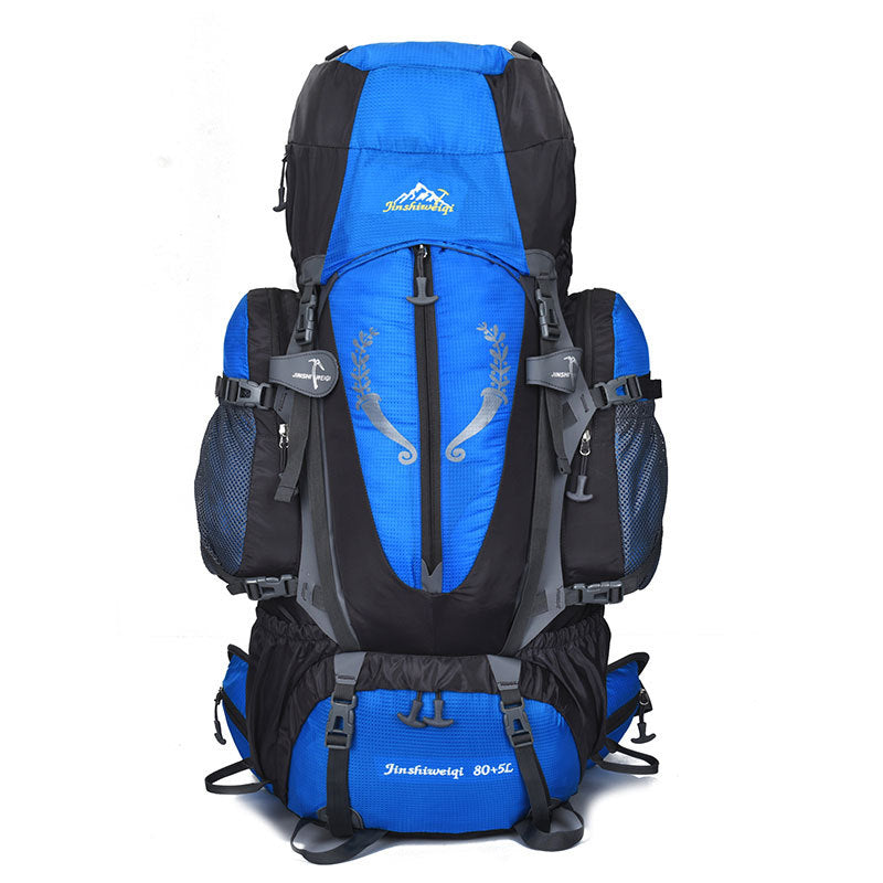 Mountaineering backpack blue and black 80L with compression straps My Store on Tampa Home & Garden Store