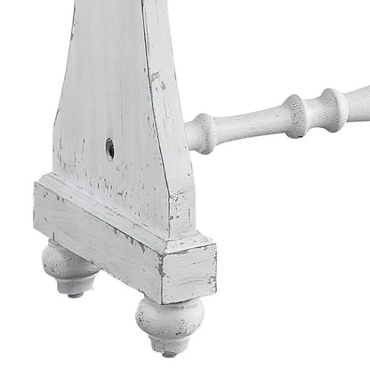 Carminda Console Table antique white distressed wood with turned feet HouseOfZazla on Tampa Home & Garden Store