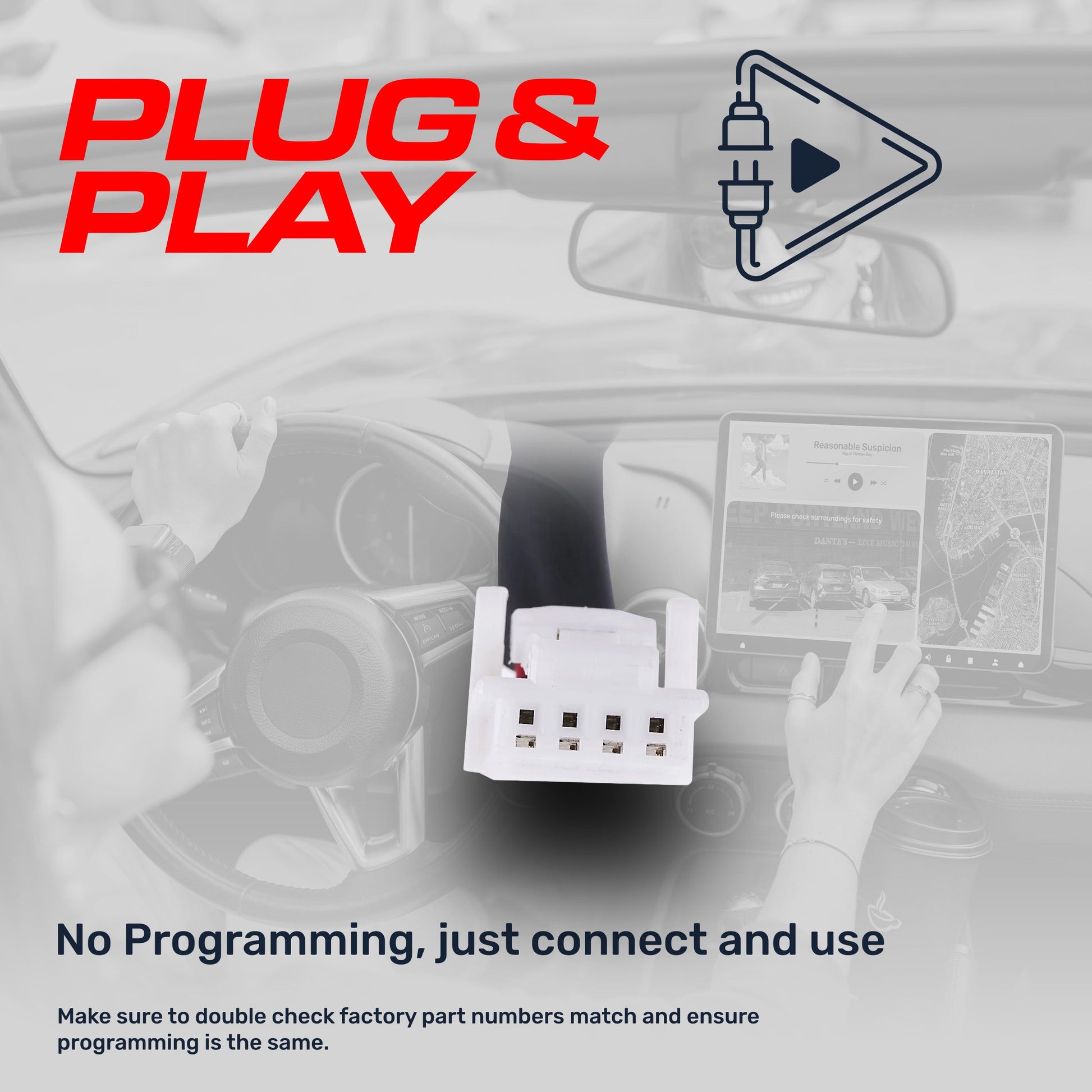 Master Tailgaters Nissan Rogue OEM backup camera module with white multi-pin connector plug-in on Tampa Home & Garden Store