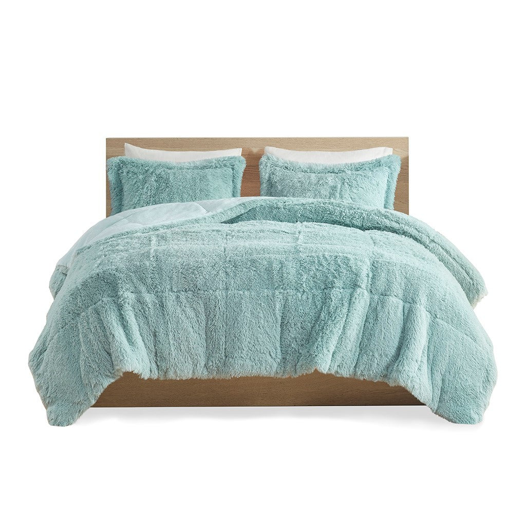 Shaggy Long Fur Comforter Mini Set for Twin Beds