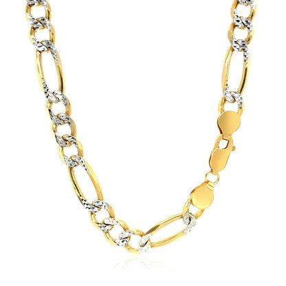 Figaro chain necklace 7.0mm 14K yellow gold with pave silver links by Bids.com, clasp on Tampa Home & Garden Store