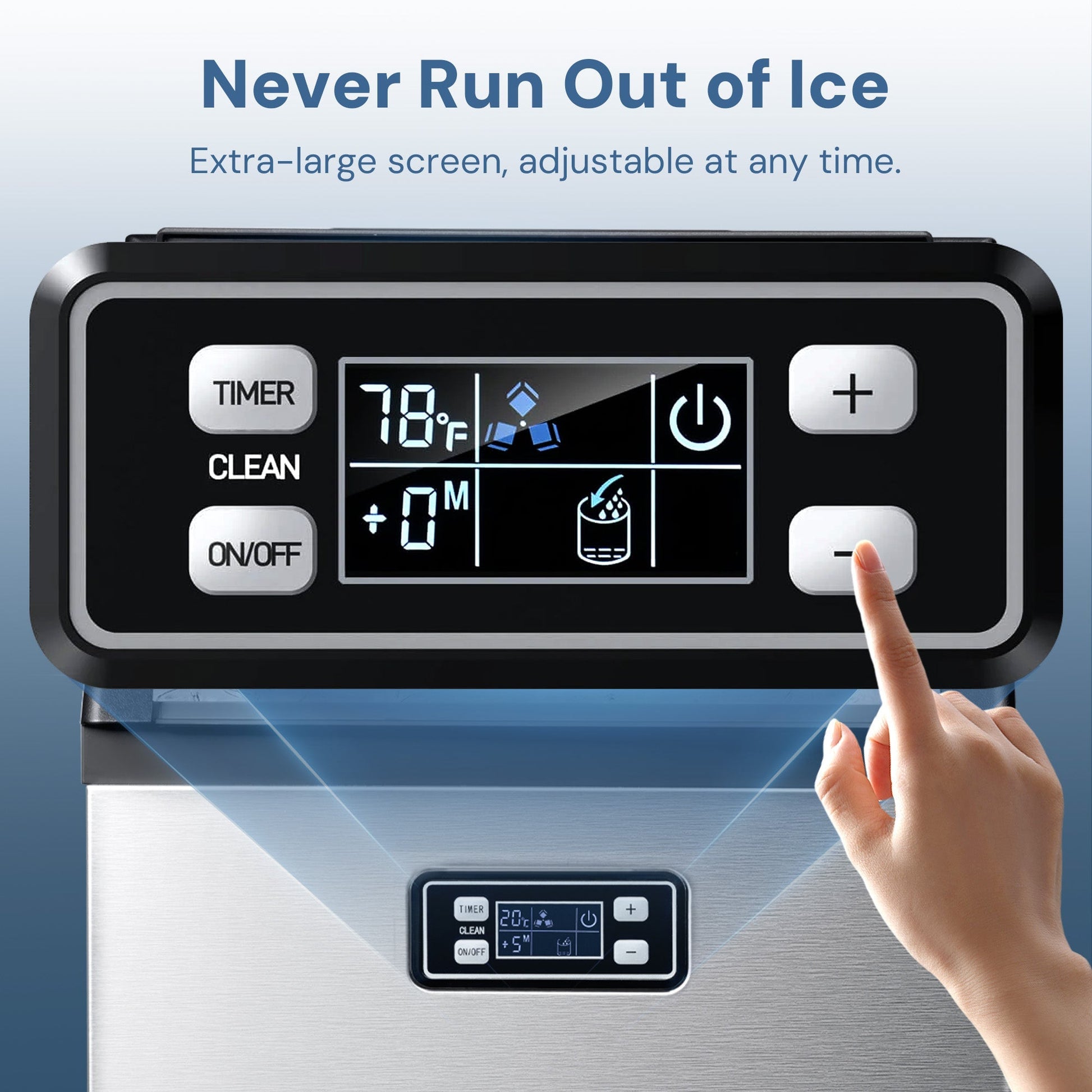 Ice maker by Kismile, 265-lb freestanding unit with stainless exterior and digital display on Tampa Home & Garden Store