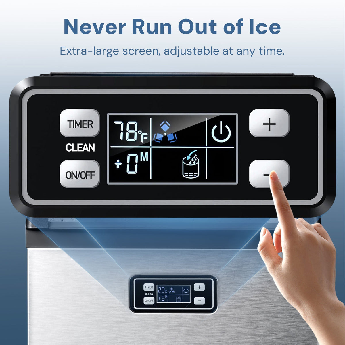 Kismile 200 Lbs freestanding commercial ice maker Z5895, stainless steel with touchscreen panel on Tampa Home & Garden Store