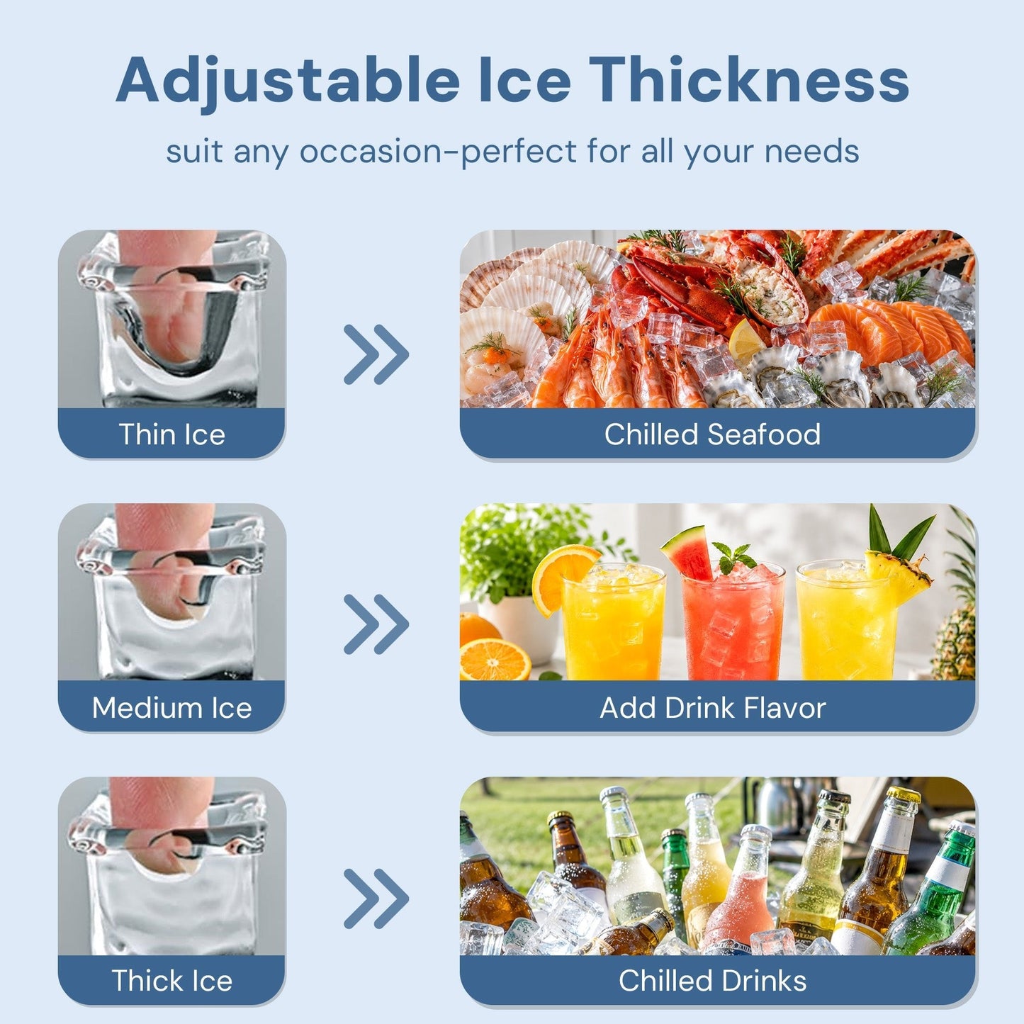 265 Lbs Freestanding Commercial Ice Maker by Kismile with adjustable ice thickness on Tampa Home & Garden Store