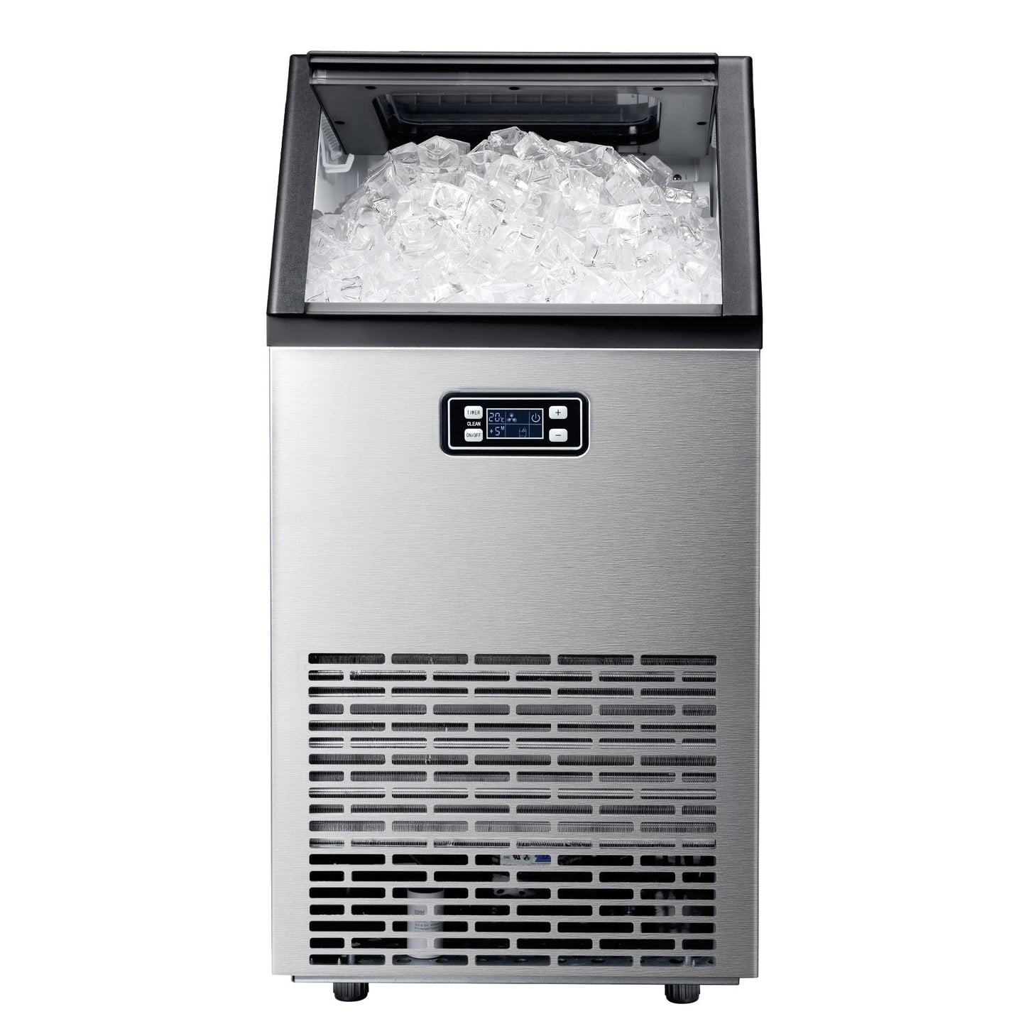Kismile freestanding ice maker, 265 Lbs, stainless steel with clear ice cubes on Tampa Home & Garden Store