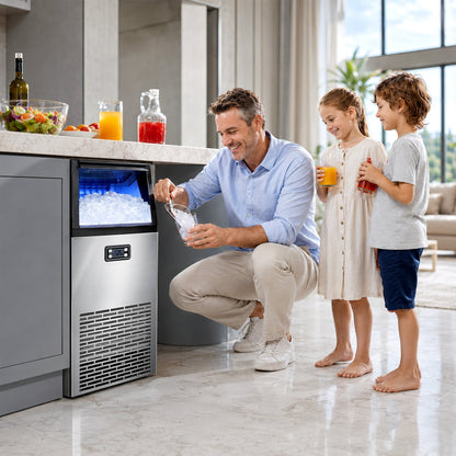 Freestanding ice maker Z5845A by Kismile in stainless steel, 265 lb capacity with ice bin on Tampa Home & Garden Store