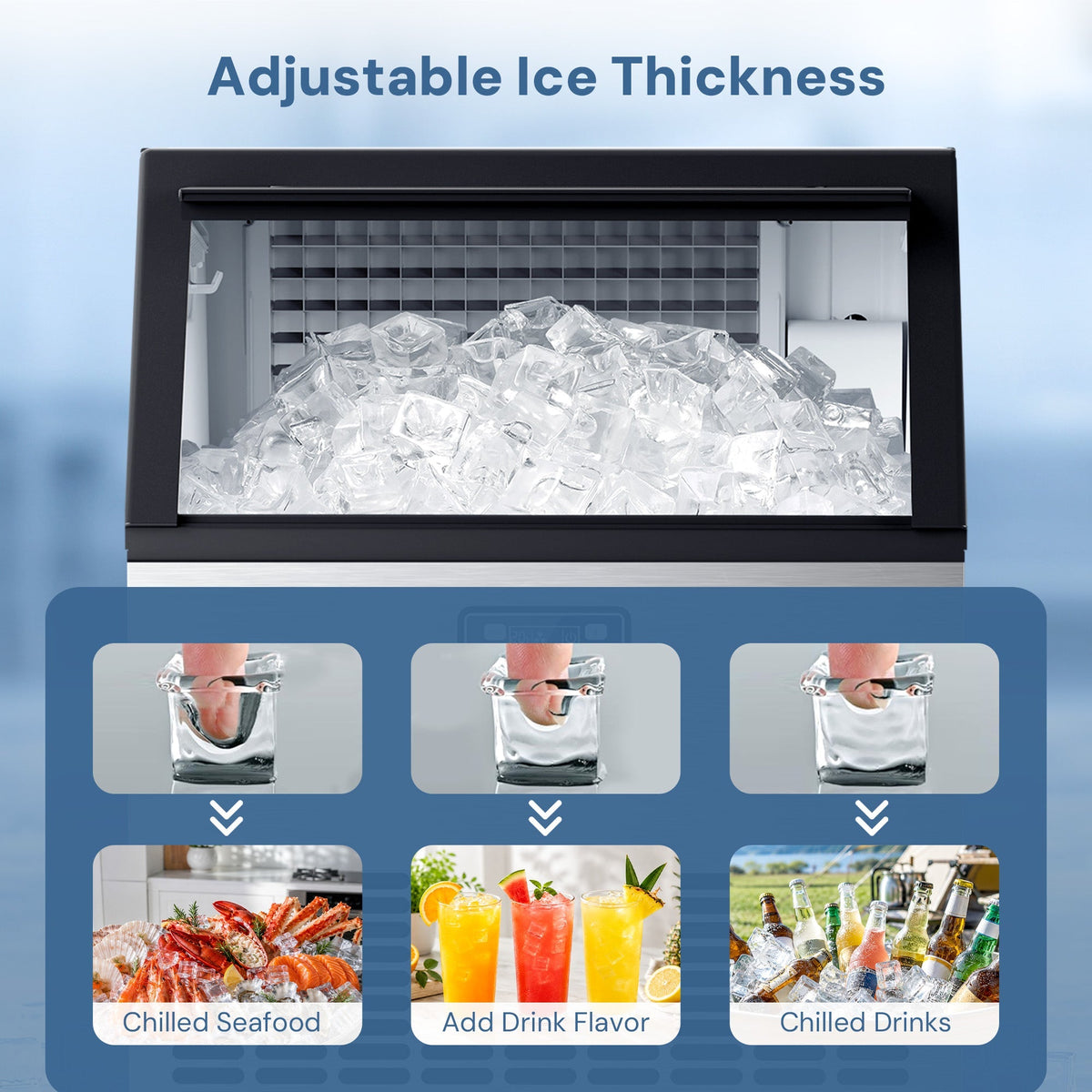 Kismile 265-lb freestanding ice maker, black exterior, clear ice cubes on Tampa Home & Garden Store