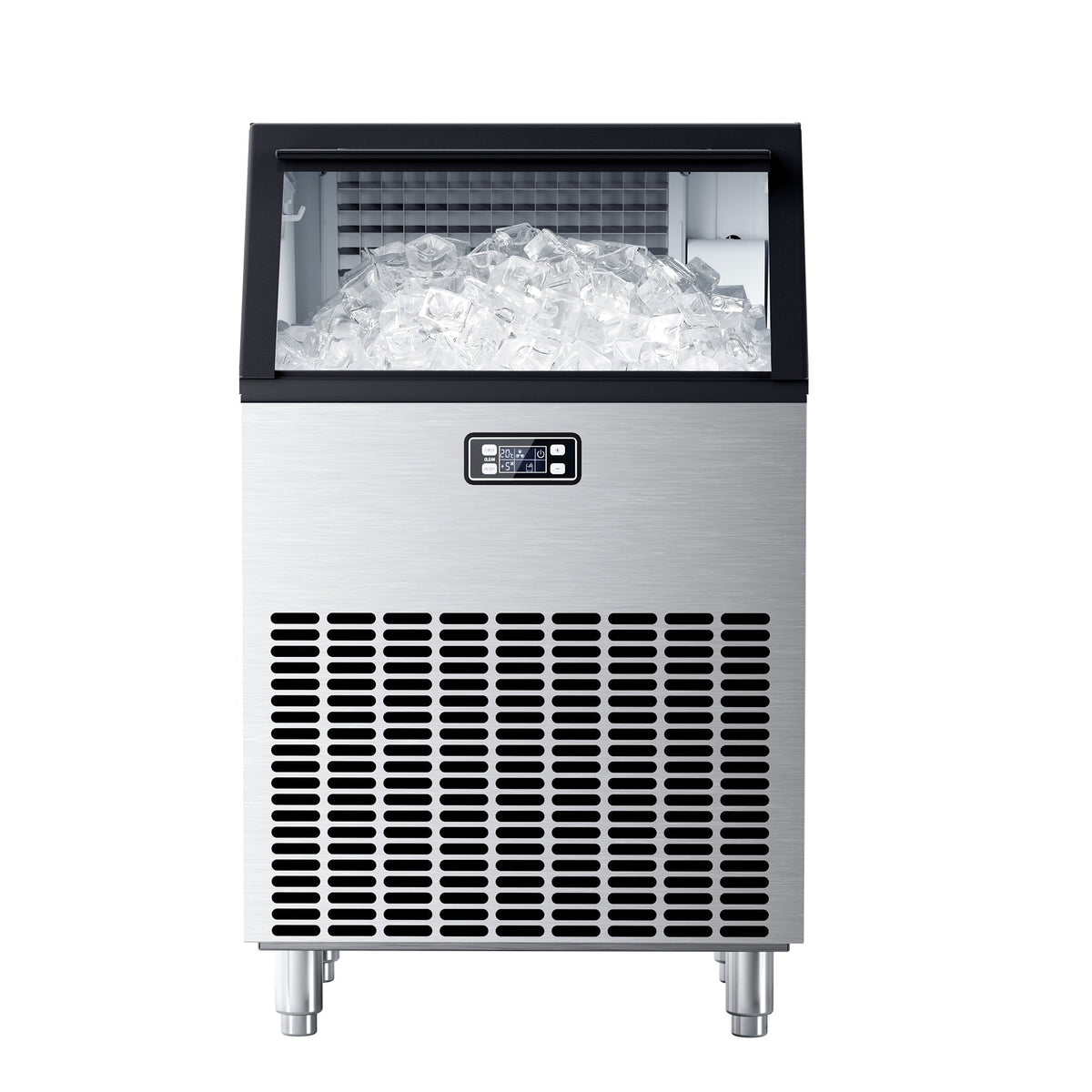 Freestanding ice maker Z5845A by Kismile in stainless steel with ice cubes and control panel on Tampa Home & Garden Store
