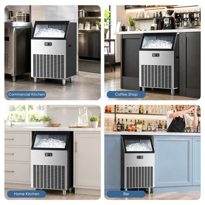 Ice Maker Z5895, 200 Lbs Freestanding Commercial, Kismile, stainless steel with digital control on Tampa Home & Garden Store