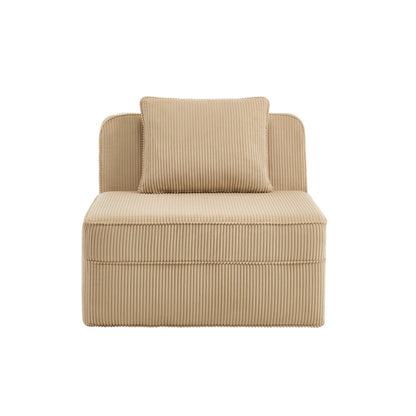 Armless sofa with camel corduroy upholstery and matching pillow HouseOfZazla on Tampa Home & Garden Store