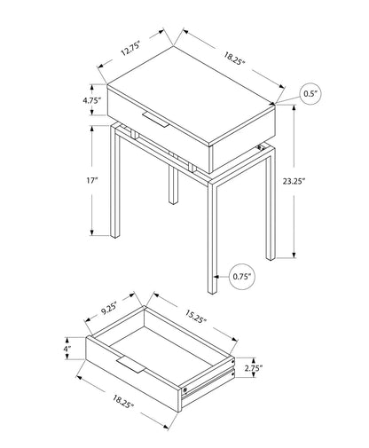 Spacious Table Top Accent Side Table Drawer