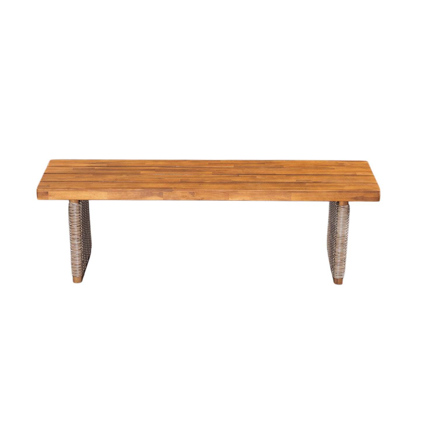 Outdoor Acacia Wood Dining Table and Bench Set