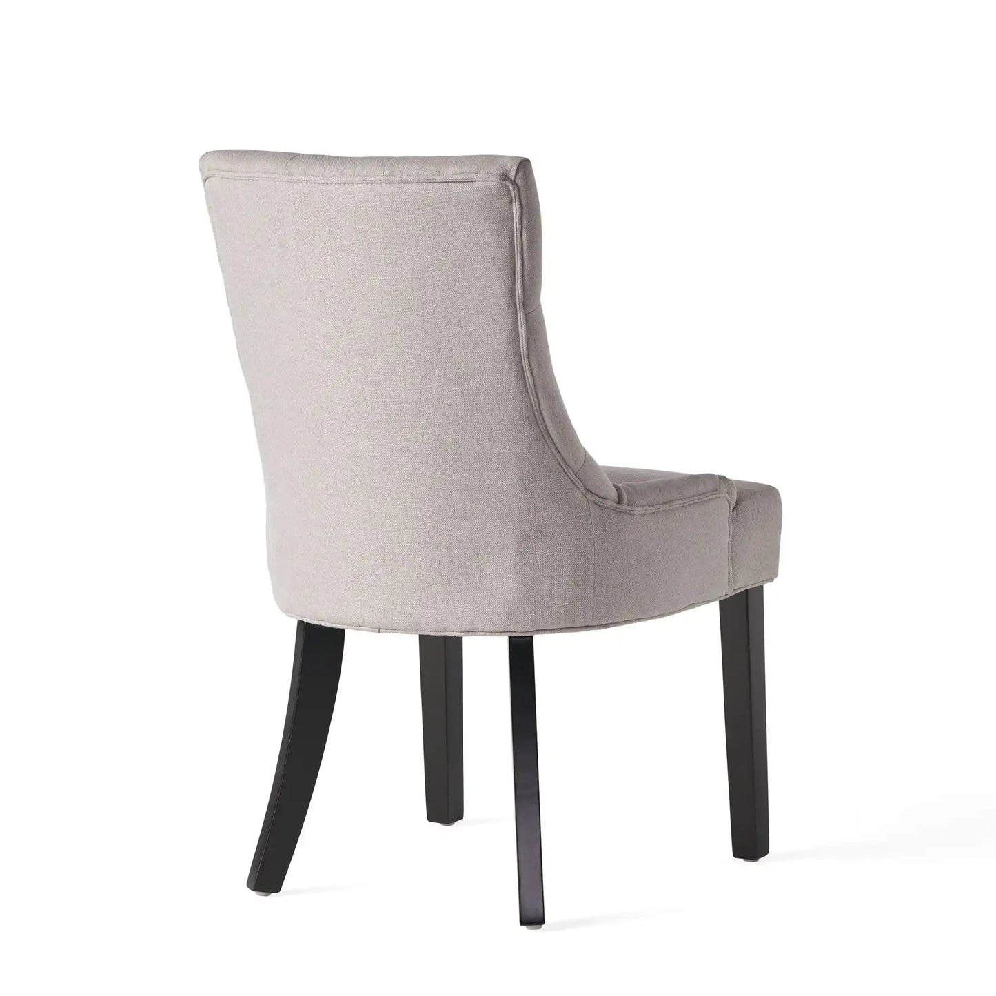 Contemporary Cheney dining chair with tufted light gray fabric and black legs on Tampa Home & Garden Store