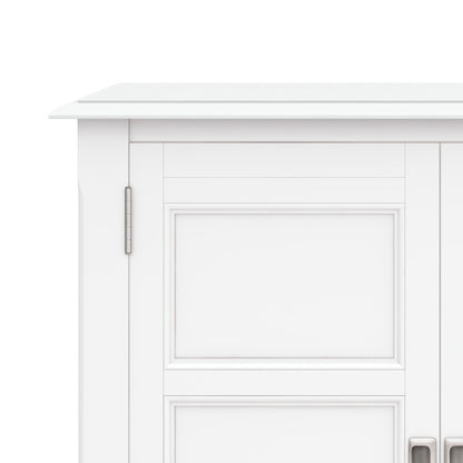Burlington handcrafted low storage cabinet accent table in white with paneled drawer fronts on Tampa Home & Garden Store