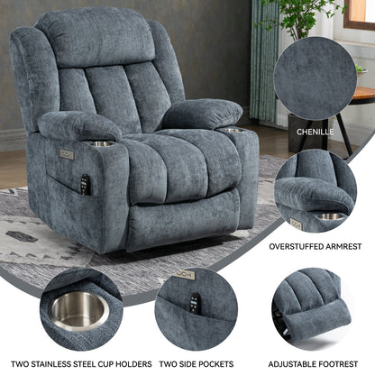 Chenille and power lift recliner with heating