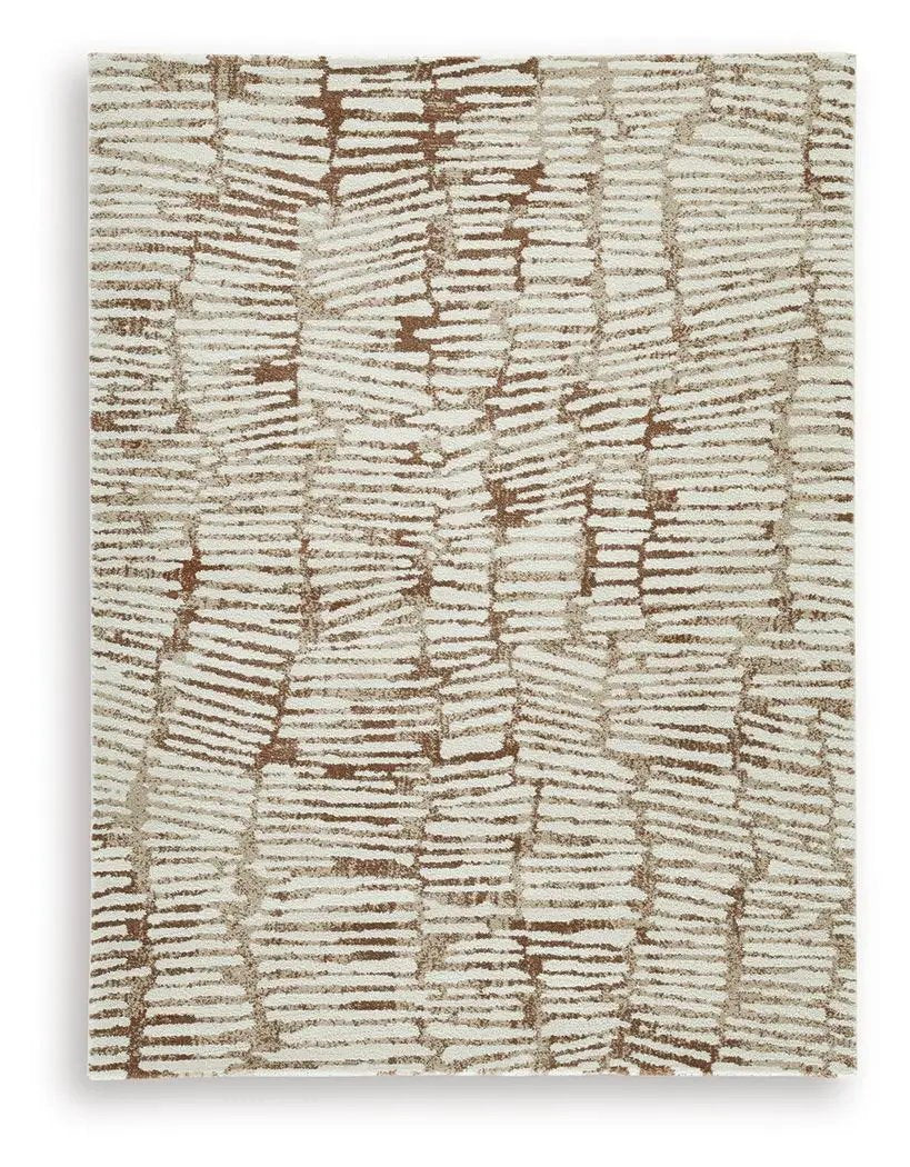 Uduak Rug beige and brown abstract striped area rug by Unique Piece Furniture on Tampa Home & Garden Store