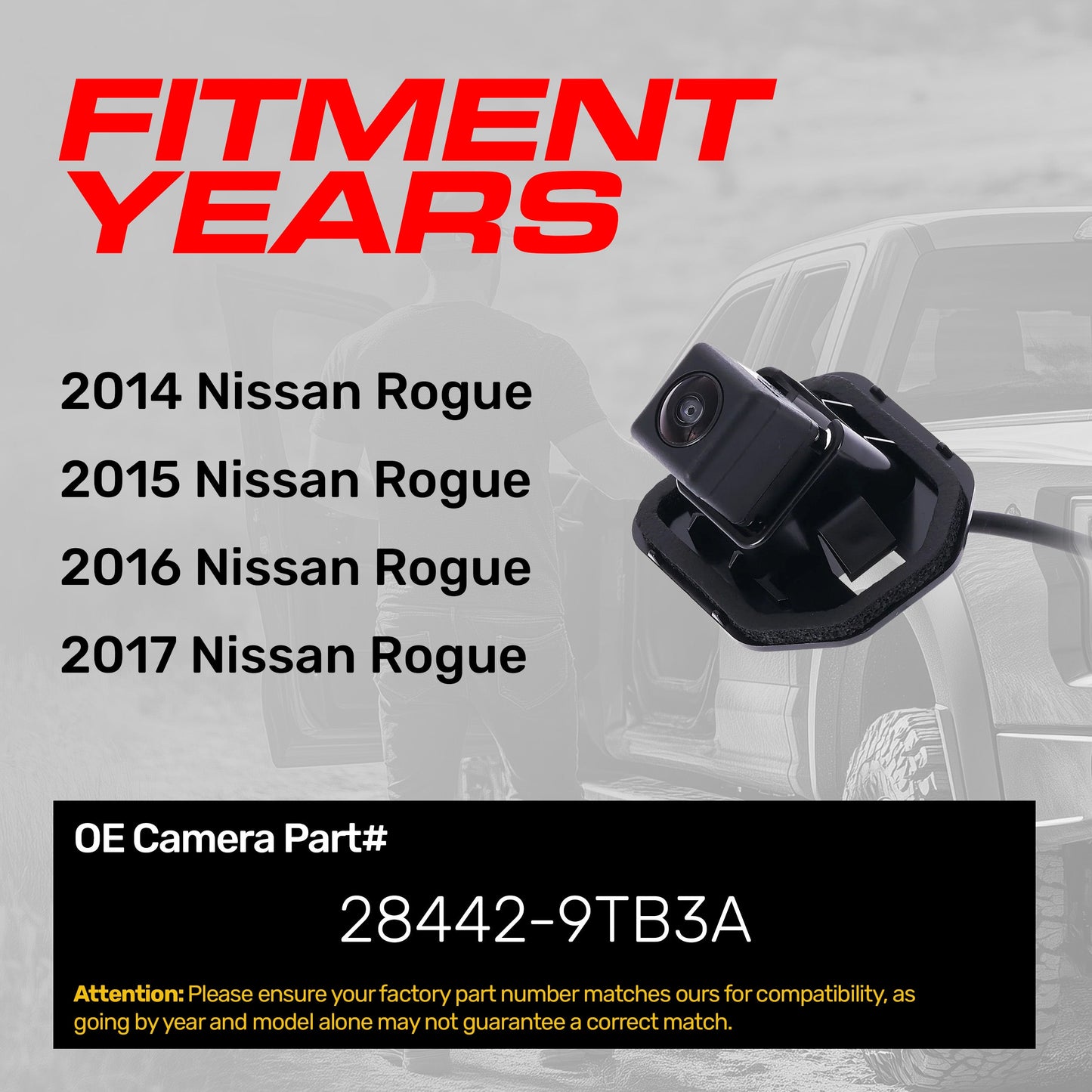 Nissan Rogue OEM backup camera replacement by Master Tailgaters, OE Part 28442-9TB3A on Tampa Home & Garden Store