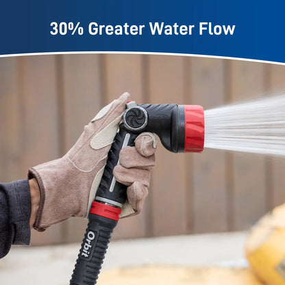 Pro Series 8-Pattern Thumb Control Nozzle by Orbit Irrigation, black body with red tip on Tampa Home & Garden Store