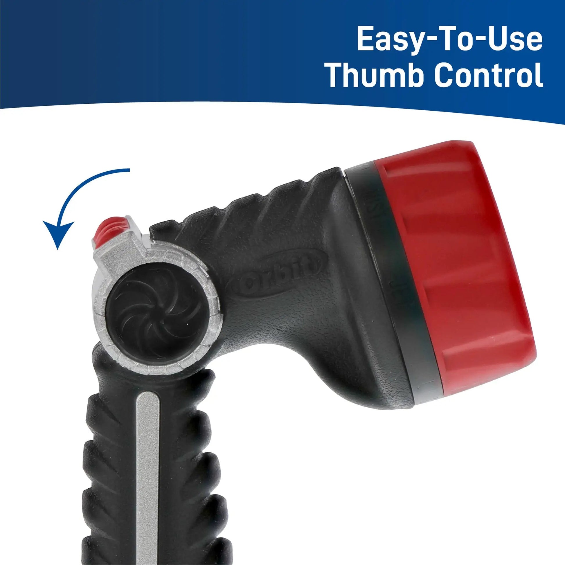 Pro Series 8-Pattern Thumb Control Nozzle by Orbit Irrigation red/black with gray dial on Tampa Home & Garden Store