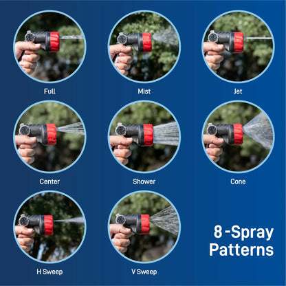 Orbit Pro Series 8-Pattern Thumb Control Nozzle 26812, body with red collar, 8 spray patterns on Tampa Home & Garden Store