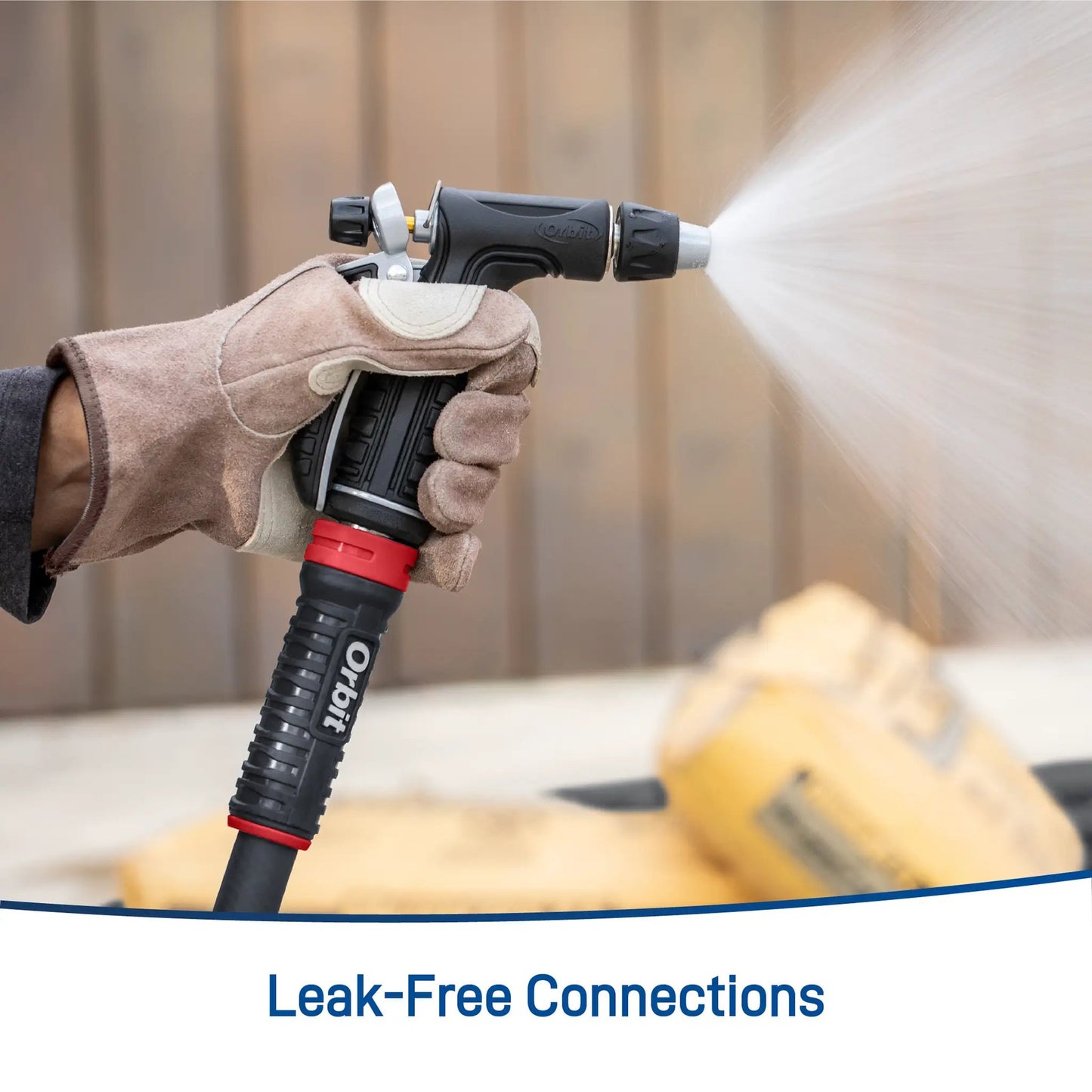 Pro Flo Rear Trigger Hose Nozzle Set by Orbit Irrigation; black nozzle with red collar on Tampa Home & Garden Store