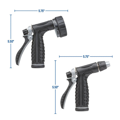 Pro Flo Metal Rear Trigger Nozzle Set, two Orbit Irrigation hose nozzles with black handles on Tampa Home & Garden Store