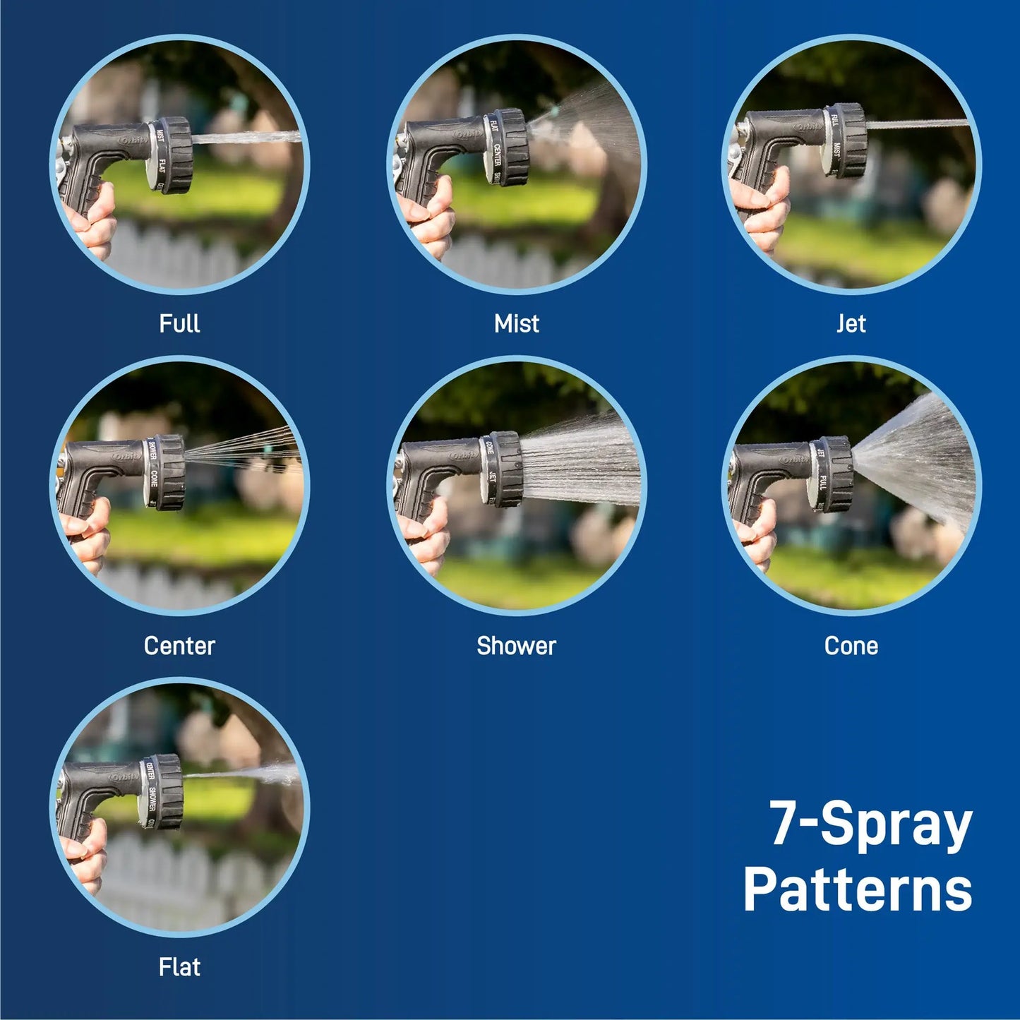 Pro Flo Metal Rear Trigger Nozzle Set Orbit Irrigation, 7 spray patterns Garden on Tampa Home & Garden Store