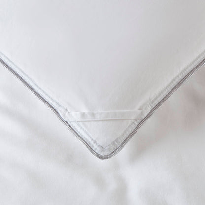 King/Cal King 100% Cotton Shell Comforter by HouseOfZazla, white with stitched border and zipper edge on Tampa Home & Garden Store