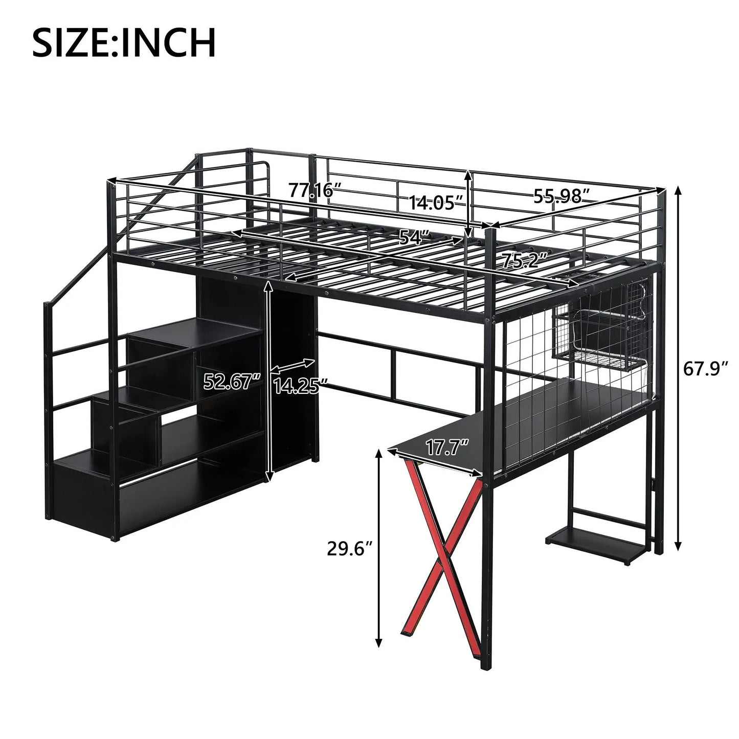 Loft Bed With Built In Workstation and Wardrobe