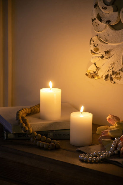 LED Candles Wick and Remote Timer Set 2 White