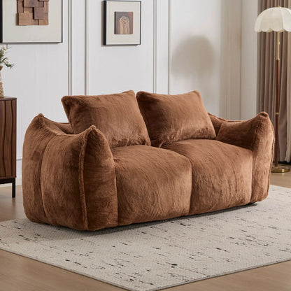 Giant Bean Bag Couch and Fluffy Loveseat