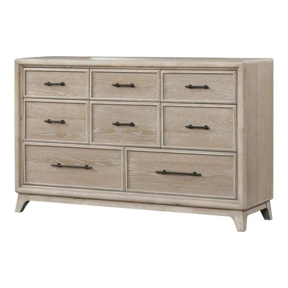 Oak 8-drawer dresser with black metal pulls for ample storage on Tampa Home & Garden Store