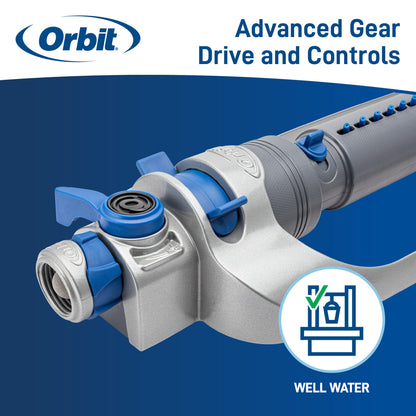 Orbit Irrigation hose end straight-bar gear-drive oscillator 4,500 sq ft metal unit 26970 on Tampa Home & Garden Store