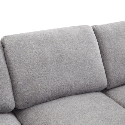 Sectional sofa gray textured fabric cushions close-up, 2-piece living room set on Tampa Home & Garden Store