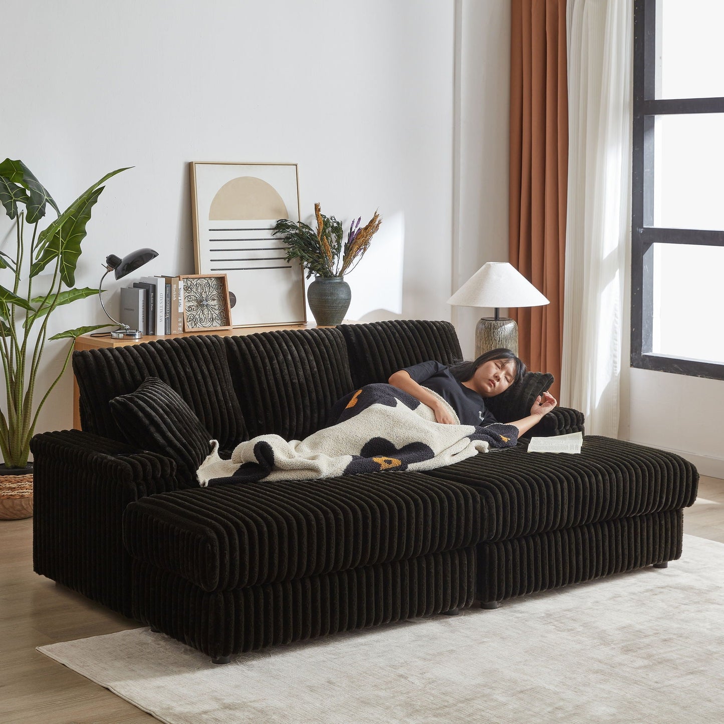 3 Seater Sofa With 2 Ottomans and Storage
