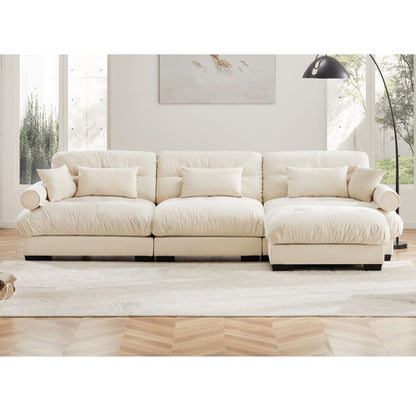 Oversized Modular Sofa with Movable Ottoman